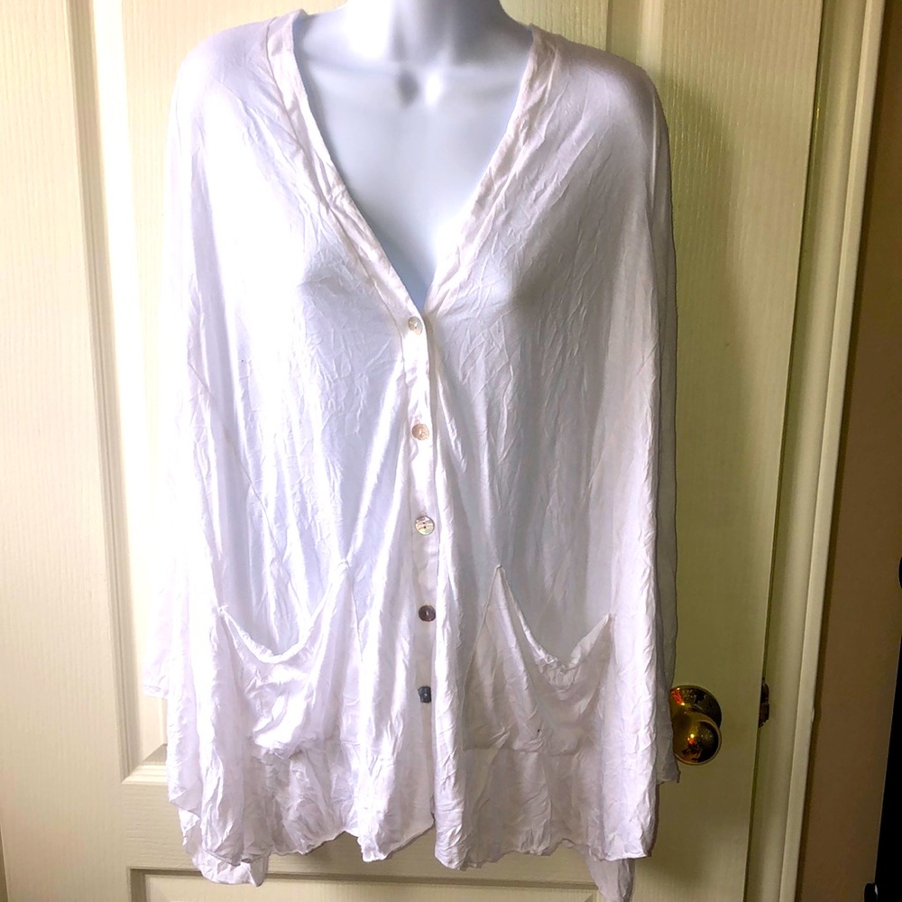 Comfy USA White Oversized Flowy Cardigan size s